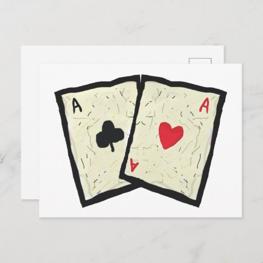 Carte Postale Une Paire D'As (Devant / Derrière)
