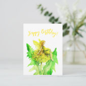 Carte Postale Une peinture à l'aquarelle de fée du pissenlit (Debout devant)