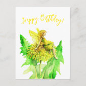 Carte Postale Une peinture à l'aquarelle de fée du pissenlit (Devant)