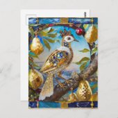 Carte Postale Une perdrix dans un arbre à poires (Devant / Derrière)