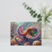 Carte Postale Une pieuvre colorée (Debout devant)