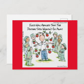 Carte Postale Une pomme par jour Funny Rick Londres Bande dessin (Devant / Derrière)