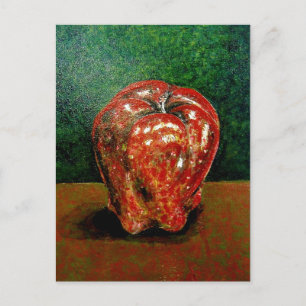 Carte Postale Une Pomme Rouge... Peinture de vernis acrylique 20