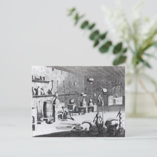 Carte Postale Une première vue de la chimie pratique (Debout devant)