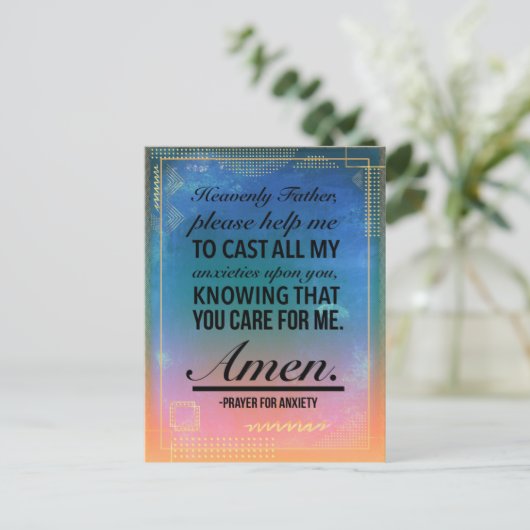 Carte Postale Une prière pour l'anxiété (Debout devant)