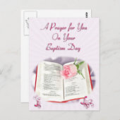 Carte Postale Une prière pour un baptême (Devant / Derrière)
