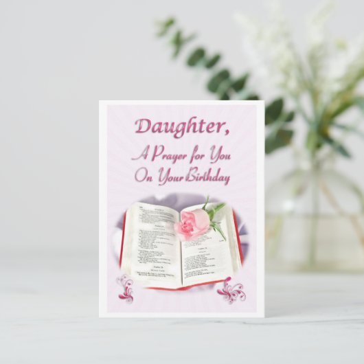 Carte Postale Une prière pour une fille à son anniversaire (Debout devant)