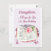 Carte Postale Une prière pour une fille à son anniversaire (Devant / Derrière)