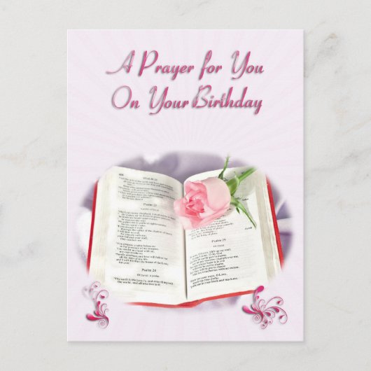 Carte Postale Une prière pour votre anniversaire (Devant)