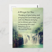 Carte Postale Une Prière Pour Vous Belle Cascade Nature (Devant / Derrière)