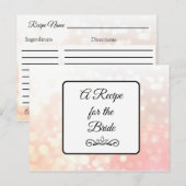Carte Postale Une recette pour la Mariage mariée Recette Card (Devant / Derrière)