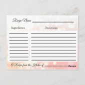 Carte Postale Une recette pour la Mariage mariée Recette Card (Dos)