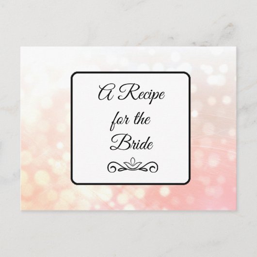 Carte Postale Une recette pour la Mariage mariée Recette Card (Devant)