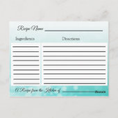 Carte Postale Une recette pour la Mariage mariée Recette Card (Dos)