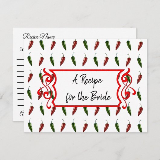 Carte Postale Une recette pour la Mariage mariée Recette Card (Devant / Derrière)