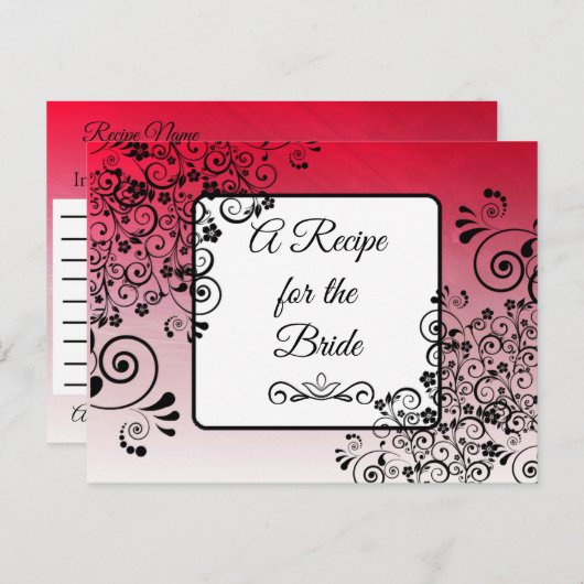 Carte Postale Une recette pour la Mariage mariée Recette Card (Devant / Derrière)