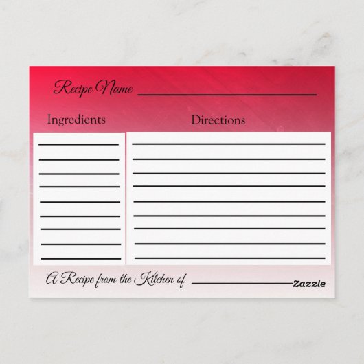 Carte Postale Une recette pour la Mariage mariée Recette Card (Dos)