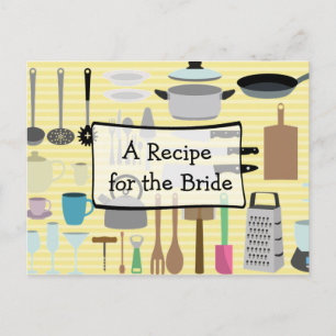 Carte Postale Une recette pour la Mariage mariée Recette Card