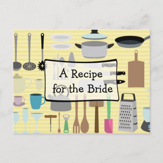 Carte Postale Une recette pour la Mariage mariée Recette Card (Devant)