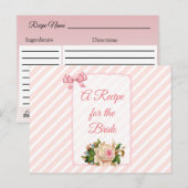 Carte Postale Une recette pour la Mariage mariée Recette Card (Devant / Derrière)