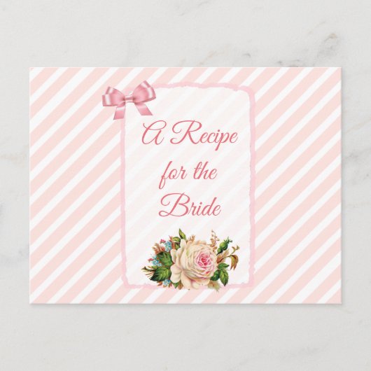 Carte Postale Une recette pour la Mariage mariée Recette Card (Devant)