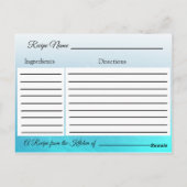 Carte Postale Une recette pour la Mariage mariée Recette Card (Dos)