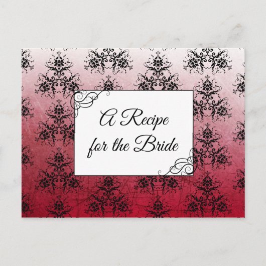 Carte Postale Une recette pour la Mariage mariée Recette Card (Devant)