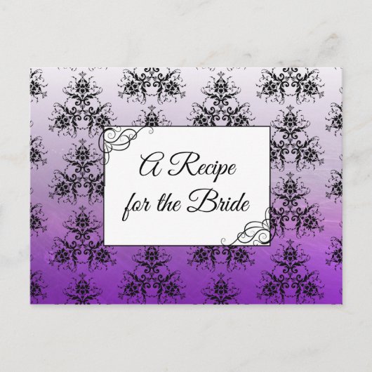 Carte Postale Une recette pour la Mariage mariée Recette Card (Devant)