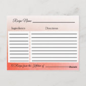 Carte Postale Une recette pour la Mariage mariée Recette Card (Dos)