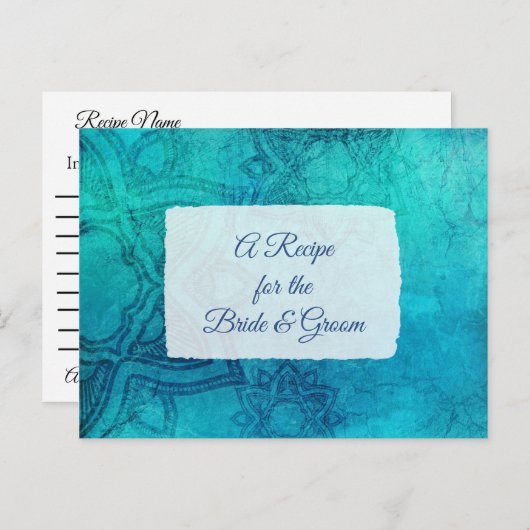 Carte Postale Une recette pour la Mariage mariée Recette Card (Devant / Derrière)