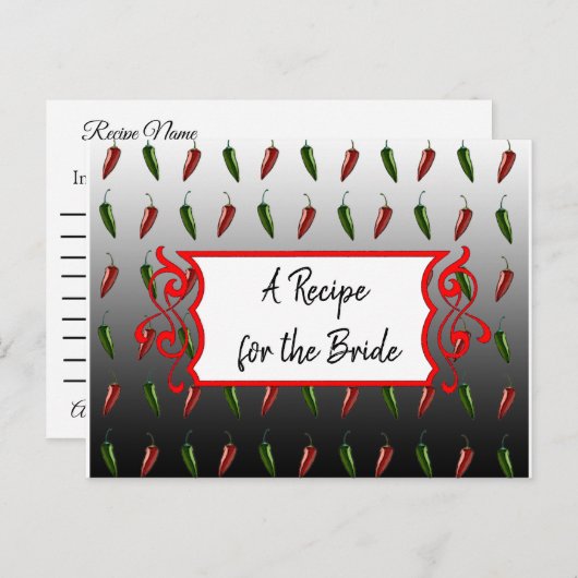 Carte Postale Une recette pour la Mariage mariée Recette Card (Devant / Derrière)