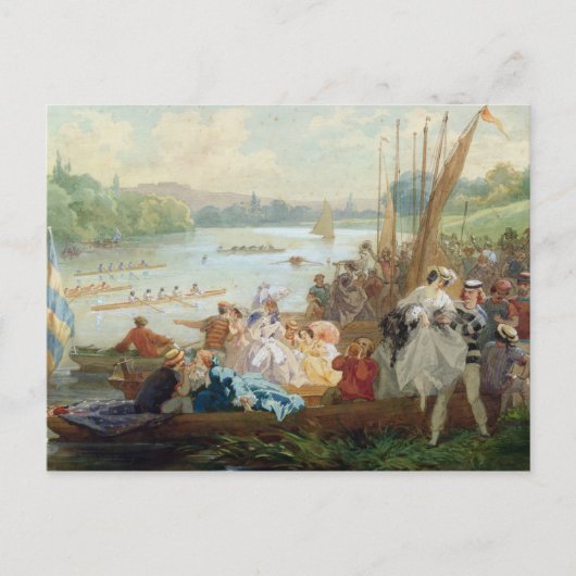 Carte Postale Une régate à Asnières pendant le Second Empire (Devant)