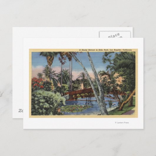 Carte Postale Une retraite ombragée à Echo Park (Devant / Derrière)