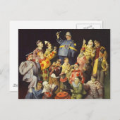 Carte Postale UNE RÉUNION DE CLOWNS Office Humor Circus Act 3 an (Devant / Derrière)