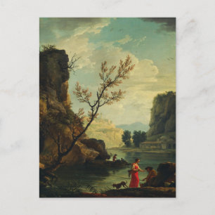 Carte Postale Une rivière avec pêcheurs par Joseph Vernet