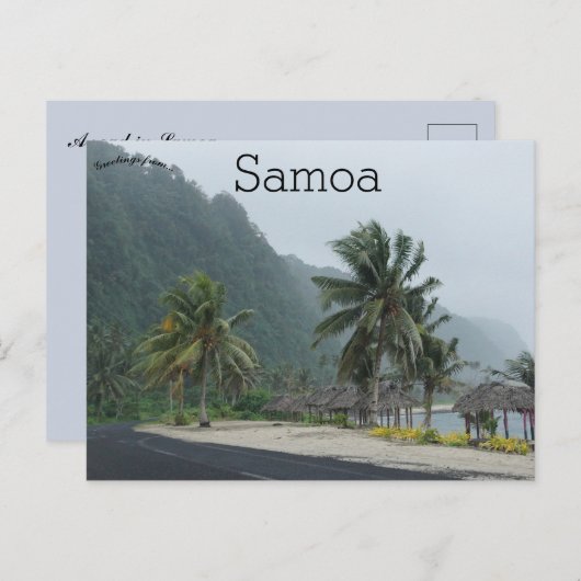Carte Postale Une route à Samoa (Devant / Derrière)