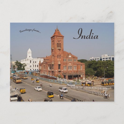 Carte Postale Une rue à Chennai en Inde (Devant)