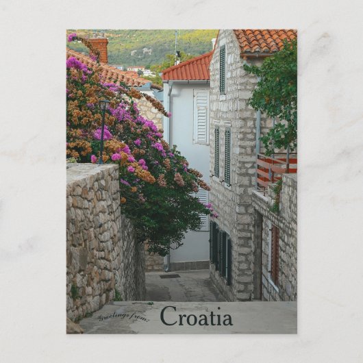 Carte Postale Une rue à Rab Croatie (Devant)