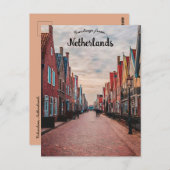 Carte Postale Une rue à Volendam Pays-Bas (Devant / Derrière)