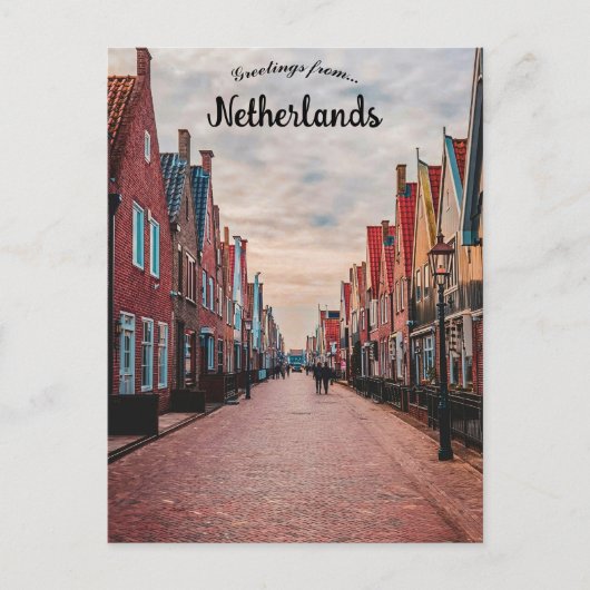 Carte Postale Une rue à Volendam Pays-Bas (Devant)
