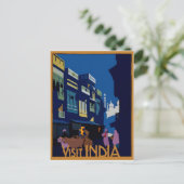 Carte Postale Une rue au clair de lune. Visitez l'Inde (Debout devant)