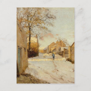 Carte Postale Une rue de village en hiver par Alfred Sisley