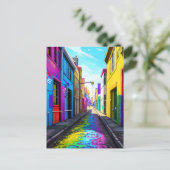 Carte Postale Une rue de ville colorée (Debout devant)