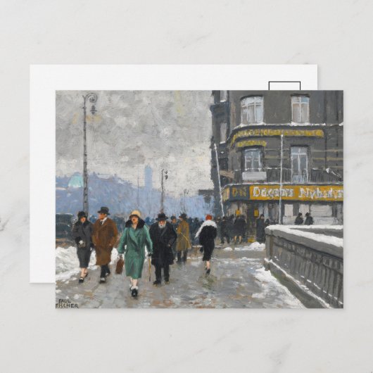 Carte Postale Une rue en hiver | Paul Fischer (Devant / Derrière)