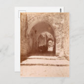 Carte Postale Une ruelle pavée à Jérusalem (Devant / Derrière)