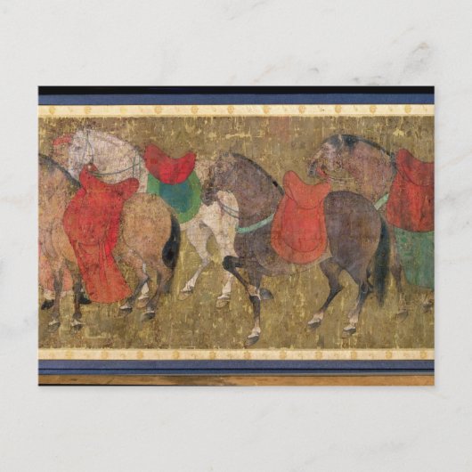 Carte Postale Une salle avec des chevaux (Devant)