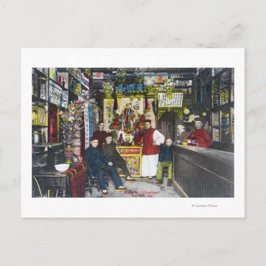 Carte Postale Une scène de Chinatown à Hanford, CA (Devant)