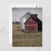 Carte Postale Une scène de ferme rurale après la récolte (Devant / Derrière)