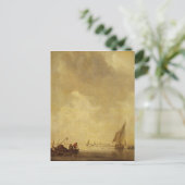 Carte Postale Une scène de rivière, avec des pêcheurs sur un fil (Debout devant)