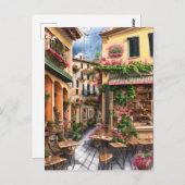 Carte Postale Une scène de rue italienne Ephemera Design Series (Devant / Derrière)
